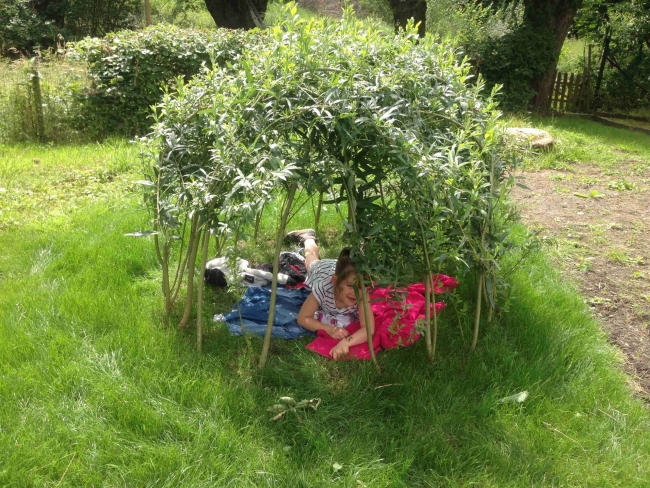 Cabane en saule Jardin